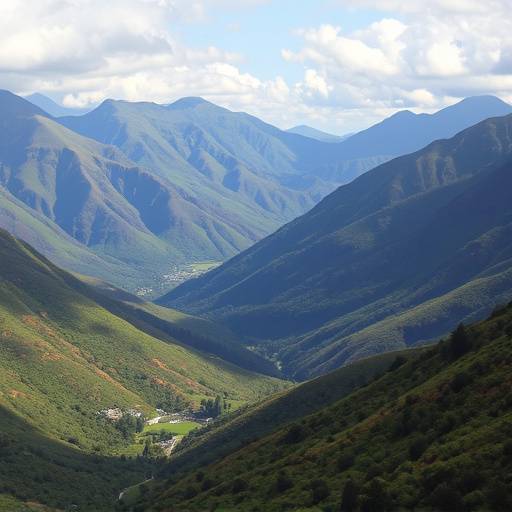 The Drakensberg mountains with dramatic peaks and lush green valleys